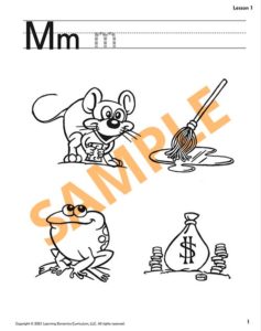 Sample page of Student Activity Book, letter M